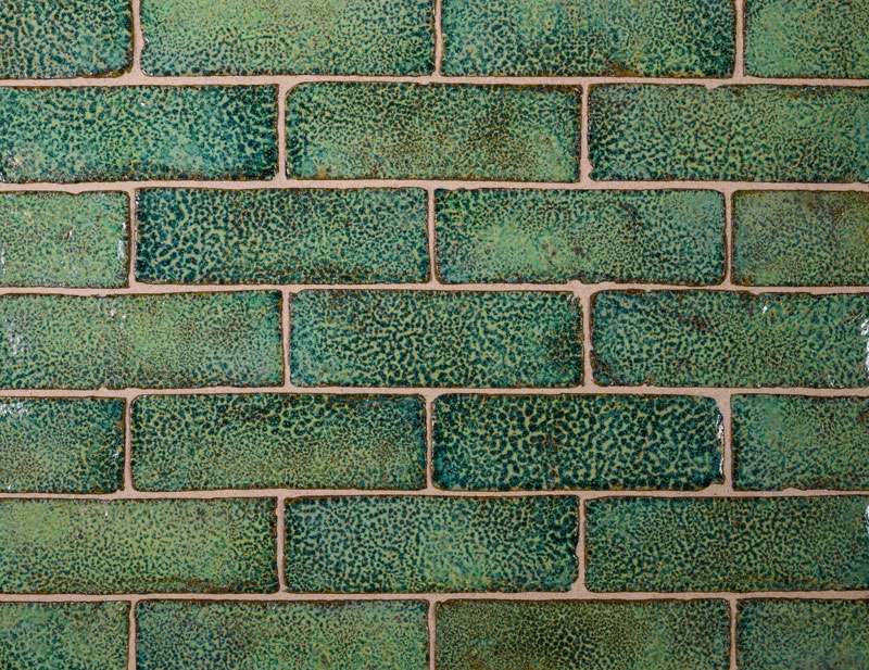 eco-friendly green glazed ceramic facing brick collection by heritage brick company