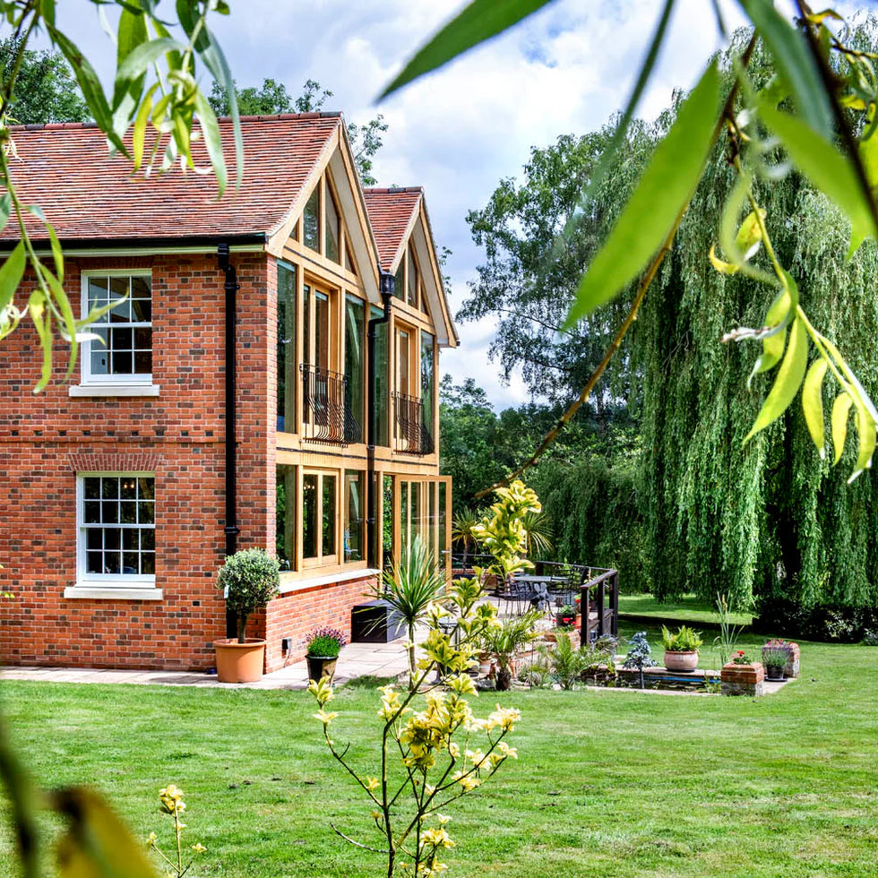 New country house built from imperial country blend mixture bricks