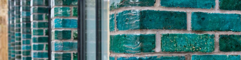 rustic exposed glazed brick work in Manchester, UK